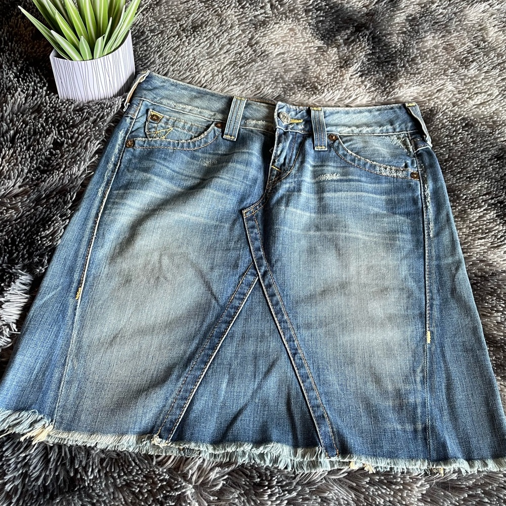True Religion vintage denim jean skirt size 28